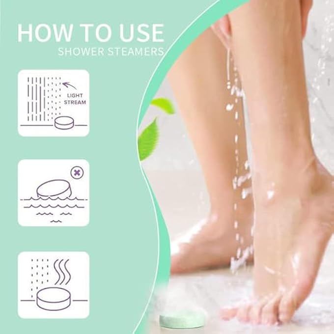 TYCA Shower Steamers, 8PCS Natural Aromatherapy Shower Steamers, Vaporizing Steam Spa Experience, Shower Bombs with Essential Oils for Relaxation, Enjoy Spa at Home - Family Pack, Gift for Men and Women - Image 4